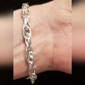 XL 925 Silver Bracelet, White Silver, Good Weight, 8", NWOT